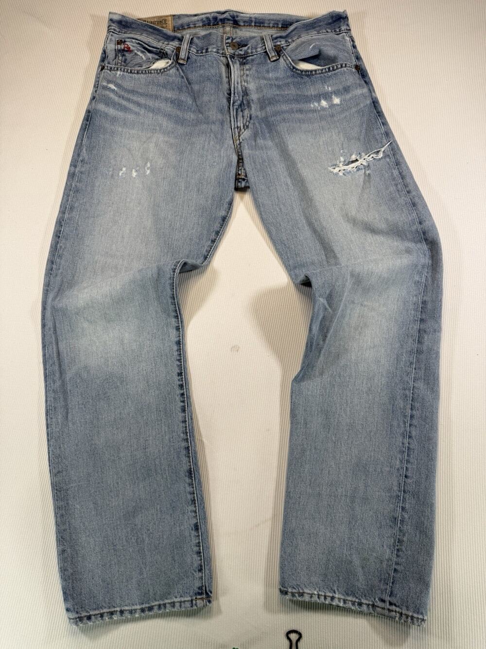 Polo Ralph Lauren 807 Selvedge Jeans Mens 33x30 Distressed Denim Mexico